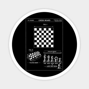 chess board blueprint Magnet